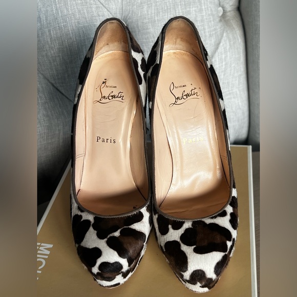 Christian Louboutin Bibi 140mm Pony Hair Nairobi Platform Pumps 39 - Picture 2 of 8
